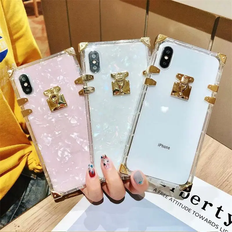 Роскошный квадратный прозрачный ТПУ чехол для iPhone 11 Pro Max мягкий силиконовый