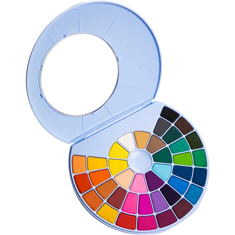 HIMI 24/38Colors Solid Watercolor Paint Set Powder Cake Metal Box