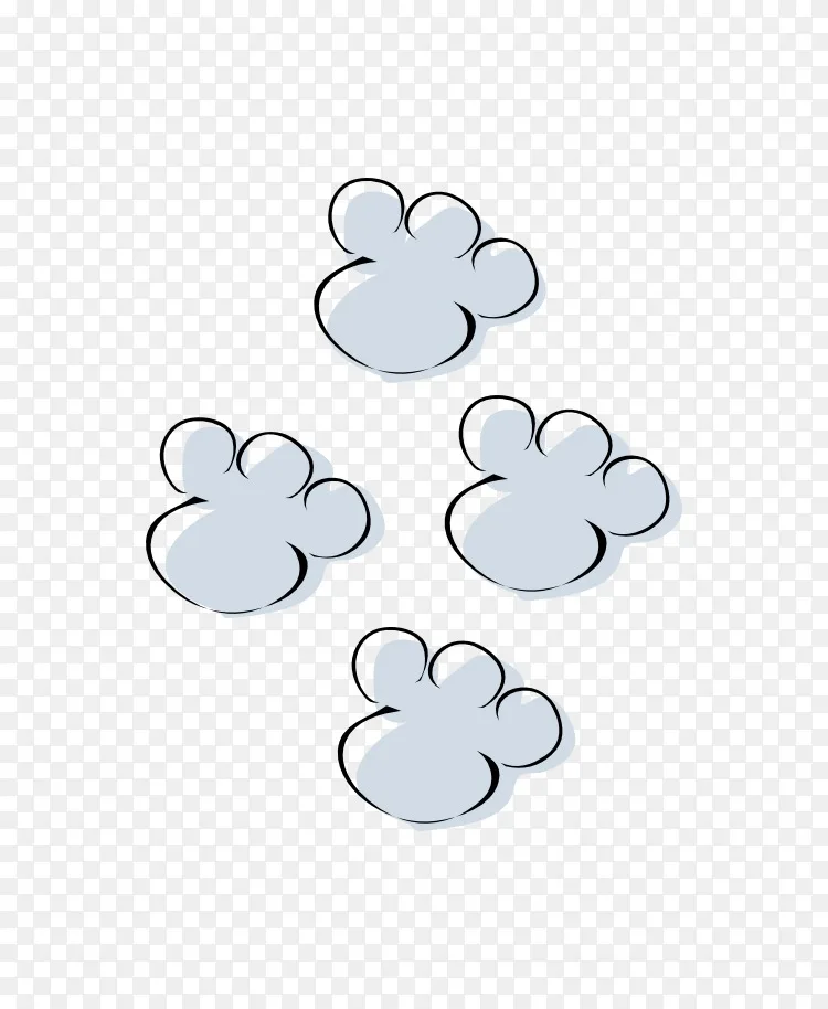 png复活节兔子脚印剪贴画-动画脚步声剪贴画图片