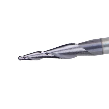 

Tungsten Carbide HRC55 2 Flutes Tapered Ball Nose End Mill For CNC Milling Bit