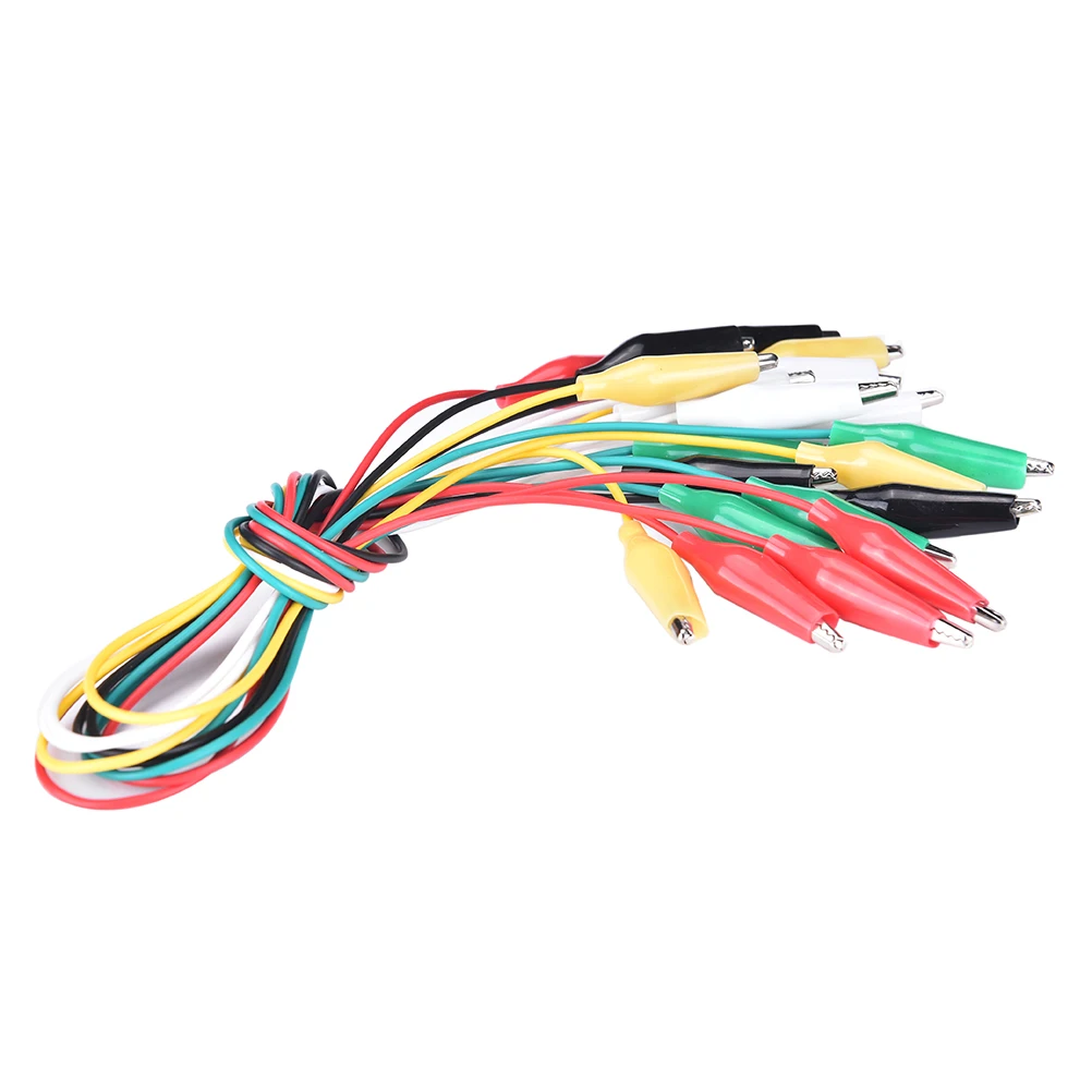 

10 PCS Double-ended Crocodile Alligator Test Cable Leads Clips Wire Testing Wires Probe