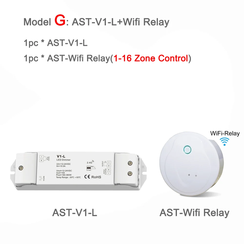 Model G 12В светодиодный диммер, Wifi, ШИМ, RF 2,4G, беспроводной сенсорный пульт, DC 24V 12 V, умный Wifi диммер, контроллер для одноцветной светодиодной ленты - Цвет: Model G