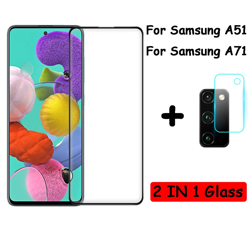 

Full Cover Tempered glass For Samsung Galaxy A51 A71 Camera Protective Glass For Samsun A71 A515F A 71 51 Screen Protector Film