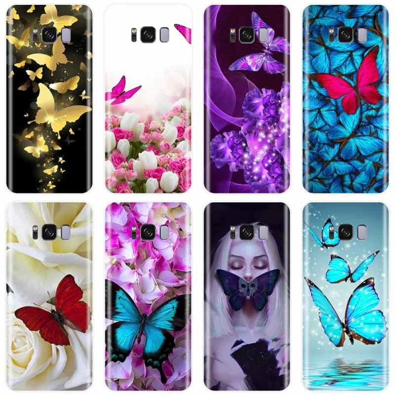 butterfly on white roses flower Cover Soft Silicone TPU Phone Case For Samsung Galaxy NOTE 8 9 S6EDGE S6 S7 S8 S9 S10 S10PLUS | Мобильные