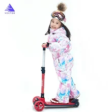 Kids One-piece Ski Suit New Boys Winter Skiing Snowboarding Jacket Children Brands Waterproof Girls Snow Set Pants