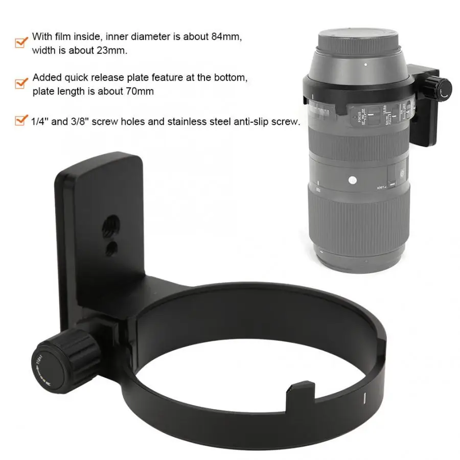 Lens Tripod Mount Adapter Ring Aluminium Alloy Lens Tripod Mount Adapter Ring Accessory for Sigma 100-400mm f5-6.3DG OS HSM