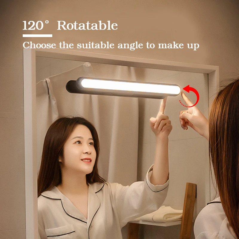  2020 LED Removable Makeup Mirror Lights USB Charging Adjustable Brightness Vanity Light For Bathroo