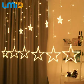 

2.5M 138LED Star Garland Led Curtain Fairy String Light Holiday Christmas Light For Wedding Home Party Garden Ramadan Decoration