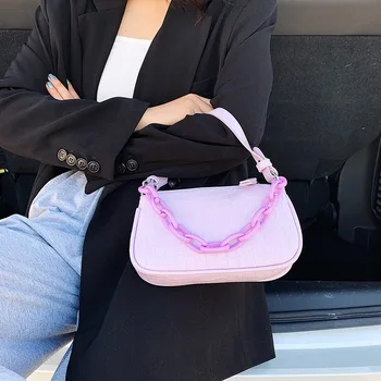 

Bag Women Handbags Baguette Acryli Chains Shoulder Crossbody Bags Classic Laides New Fashion Designer Concise Casual 2020 Summer