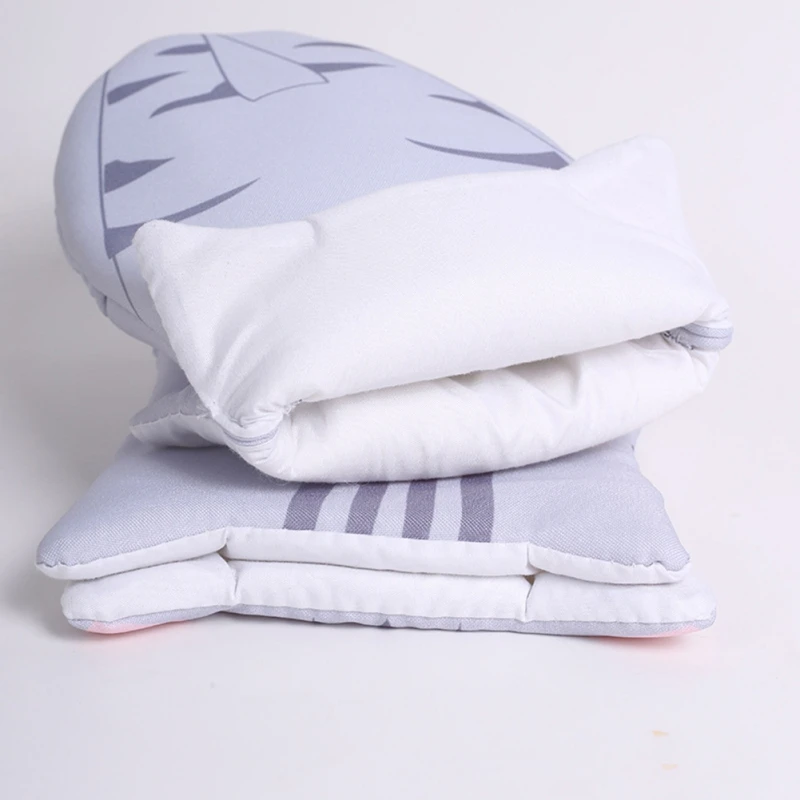 1 Pair Cartoon Animal Cat Paws Oven Mitts Heat Resistant Non-slip Long Microwave Gloves Cotton Kitchen Baking Insulation Gloves