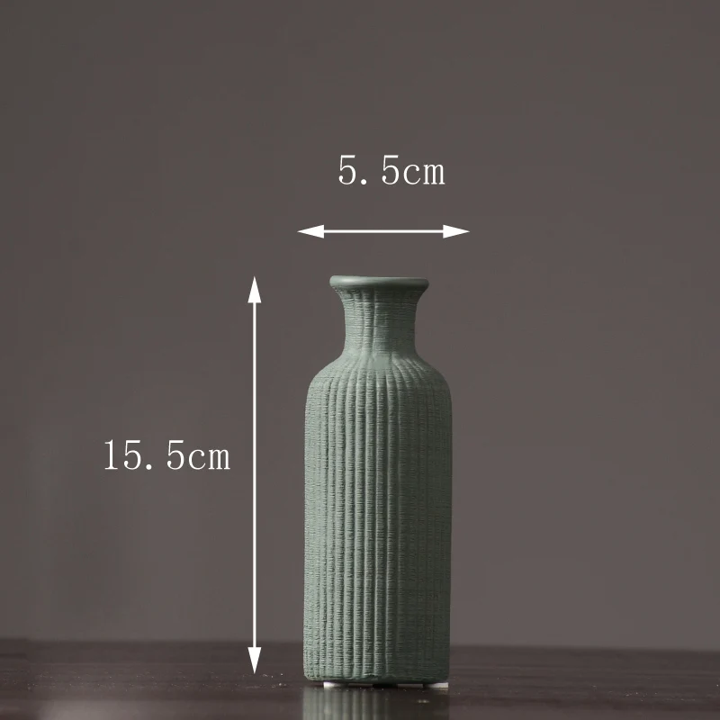 Современная простая керамическая ваза Модная ретро Цветочная композиция бытовые украшения в полоску ремесла свадебный декор настольные аксессуары - Цвет: 5.5x15.5cm