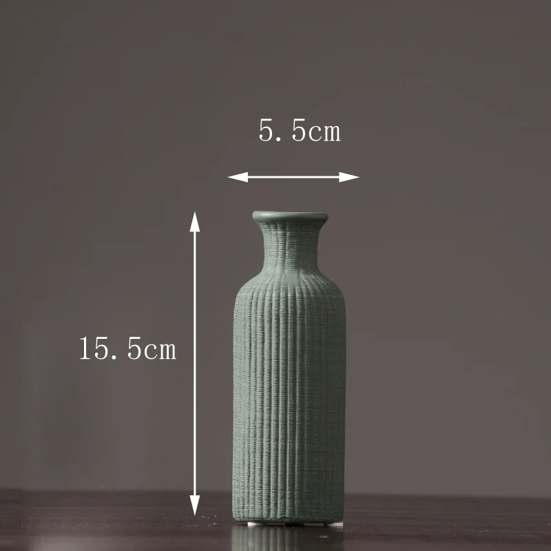 5.5x15.5cm Современная простая керамическая ваза Модная ретро Цветочная композиция бытовые украшения в полоску ремесла свадебный декор настольные аксессуары - Цвет: 5.5x15.5cm