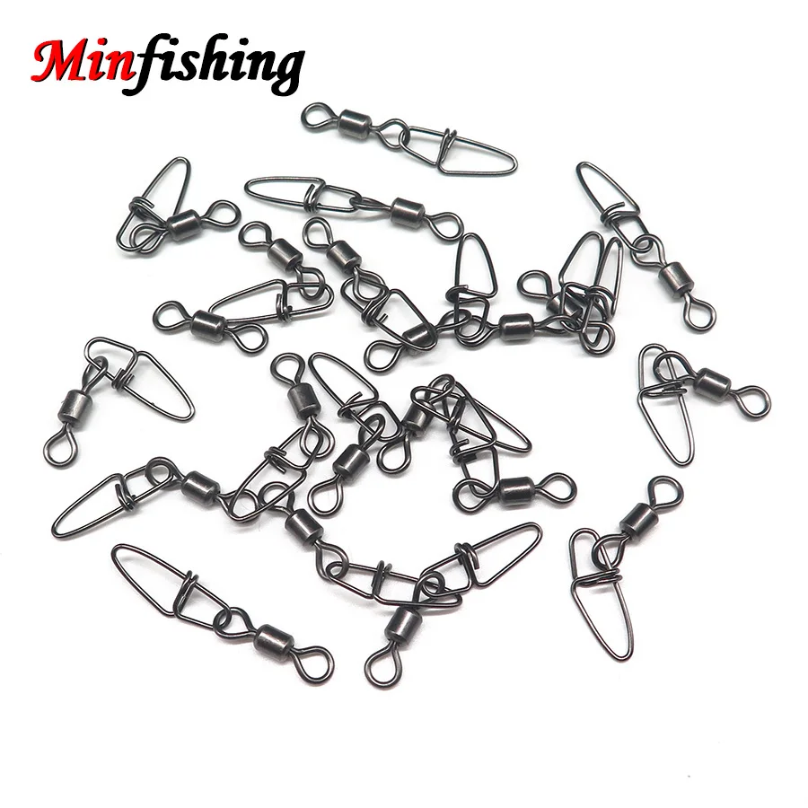 Minfishing 50 шт. поворотный Рыболовный MS+ SK Rolling поворотный с двойной оснастка Coastlock рыболовный крючок Разъем рыболовные снасти
