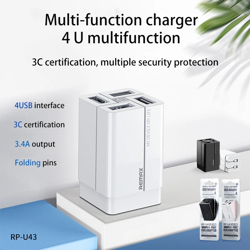 

3.4A USB Fast Charger Quick Charge 3.0 PD For IPhone 12 Multifunctional Fast Charger 4 USB Port Charger For Samsung S10 Xiaomi