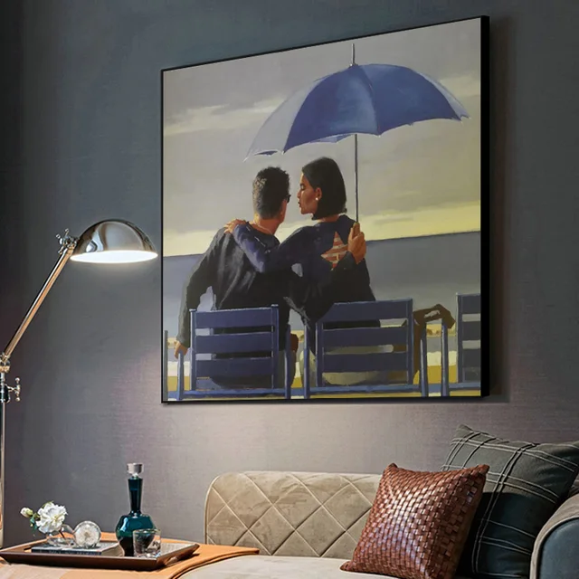 Blue Blue By Jack Vettriano Art Canvas Painting Reproduction Posters and Prints Wall Art Picture for Living Room Home Decoration 1