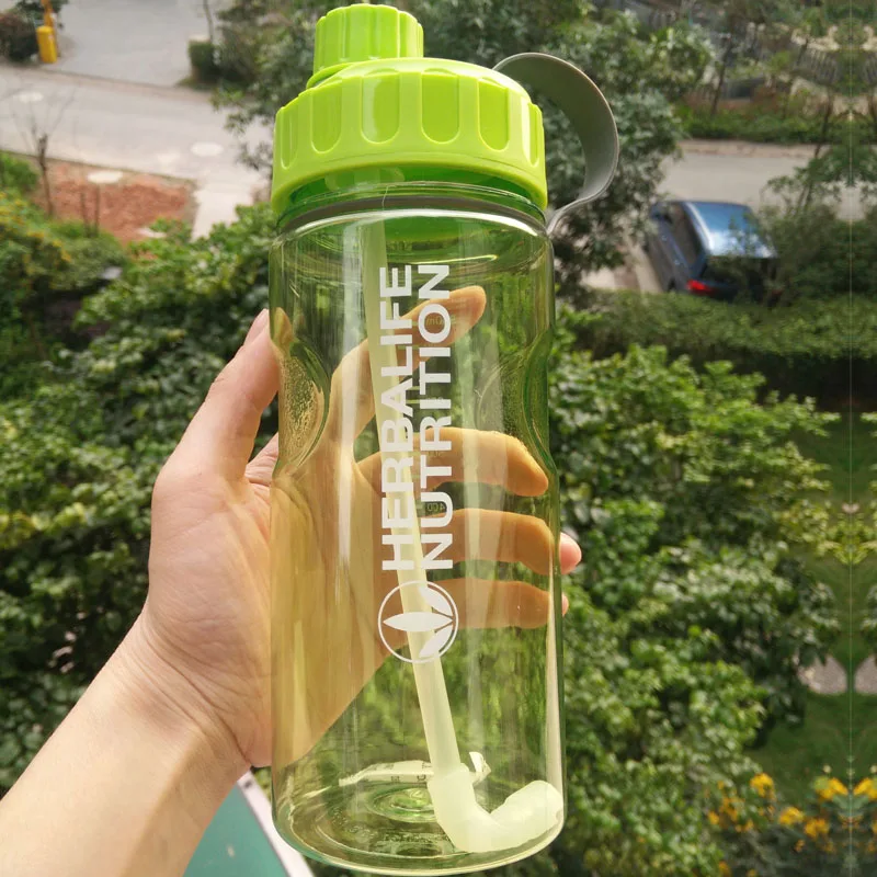930mlgreen Новое поступление с фабрики 1000 мл Herbalife питательная бутылка для молочных коктейлей с соломинкой внутри пробел Бутылка чайник BPA бесплатно - Цвет: 930mlgreen