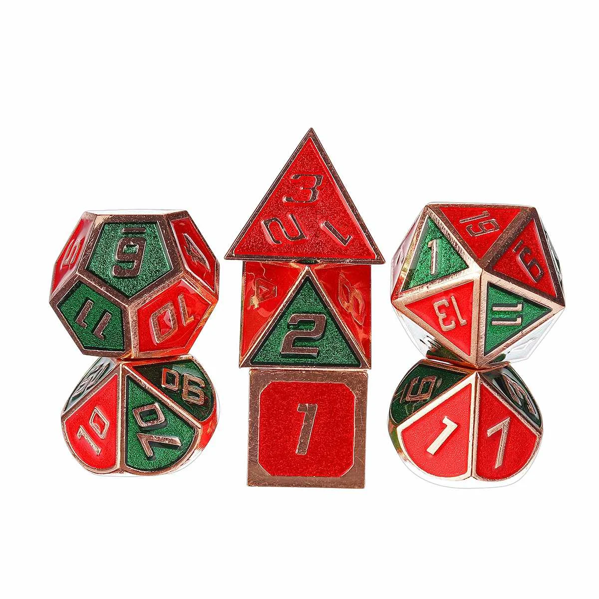 D20 D12 D10 D8 D6 D4 7 шт./компл. дизайн дракон весы металлические игральные кубики с сумочкой в комплекте; Новинка для подземелья и дракон RPG MTG настольные игры - Цвет: I
