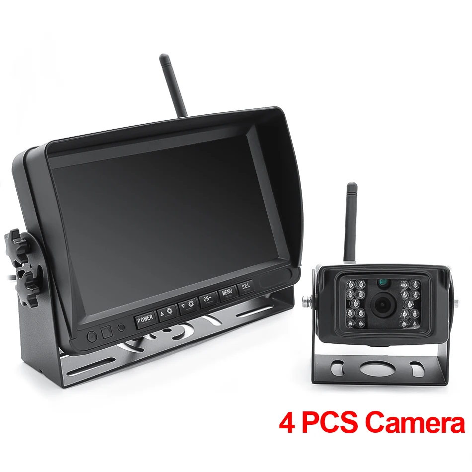 GreenYi 7 дюймов ips AHD DVR рекордер Видео монитор с 4 беспроводными камерами для грузовика/прицепа/автобуса/RV/пикапа/прицепа