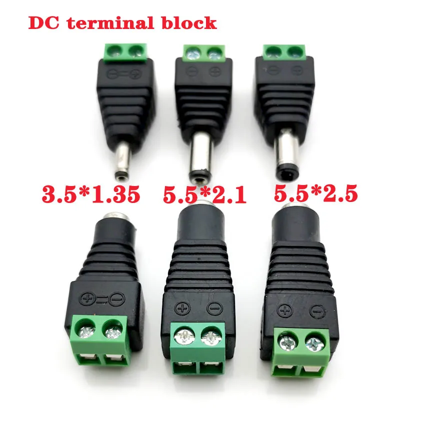 

5PCS male and female DC Power plug 5.5 x 2.1MM 5.5*2.5MM 3.5*1.35MM 12V 24V Jack Adapter Connector Plug CCTV 5.5x2.1 2.5 1.35