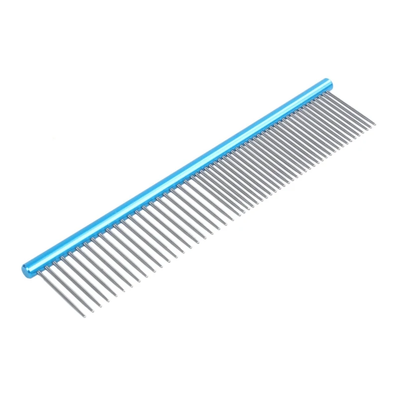 

Pet Grooming Comb - Metal Comb For Dogs, Cats and Other Pets, Great Shedding Tool Blue 16cm