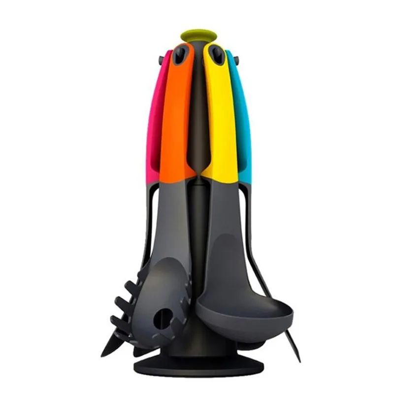 6PCS Non-stick Silicone Kitchenware Set Nylon Rackkitchenware Set Soup Spoon Spatula Silicone Kitchen Accessories Tools Gadgets