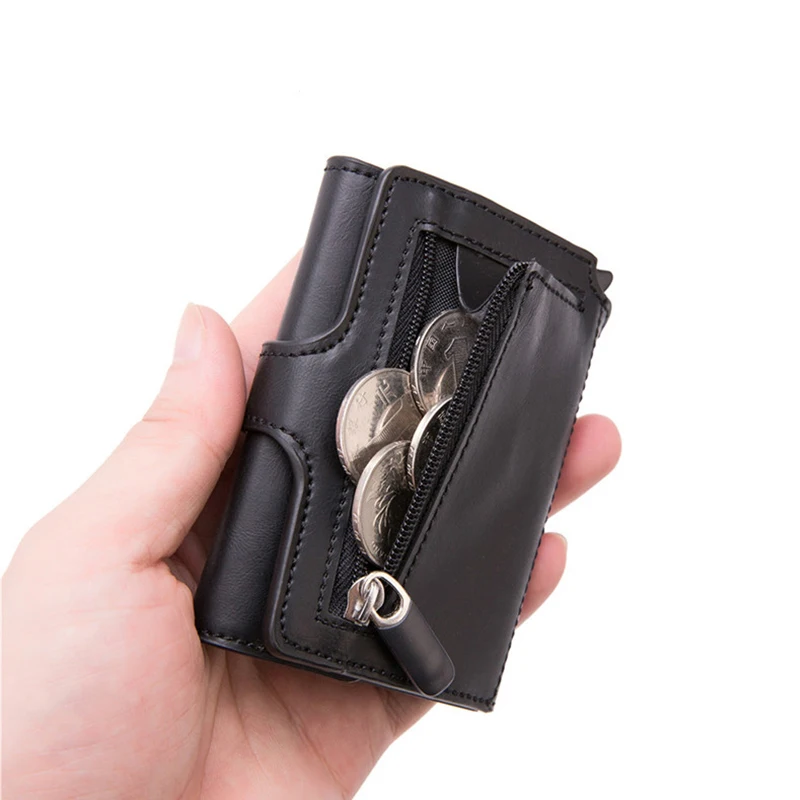 Travel Casual Unisex Wallet Coin Purse Top Quality Smart Wallet Metal Aluminum Auto Pop-up Fashion Button Money Bag