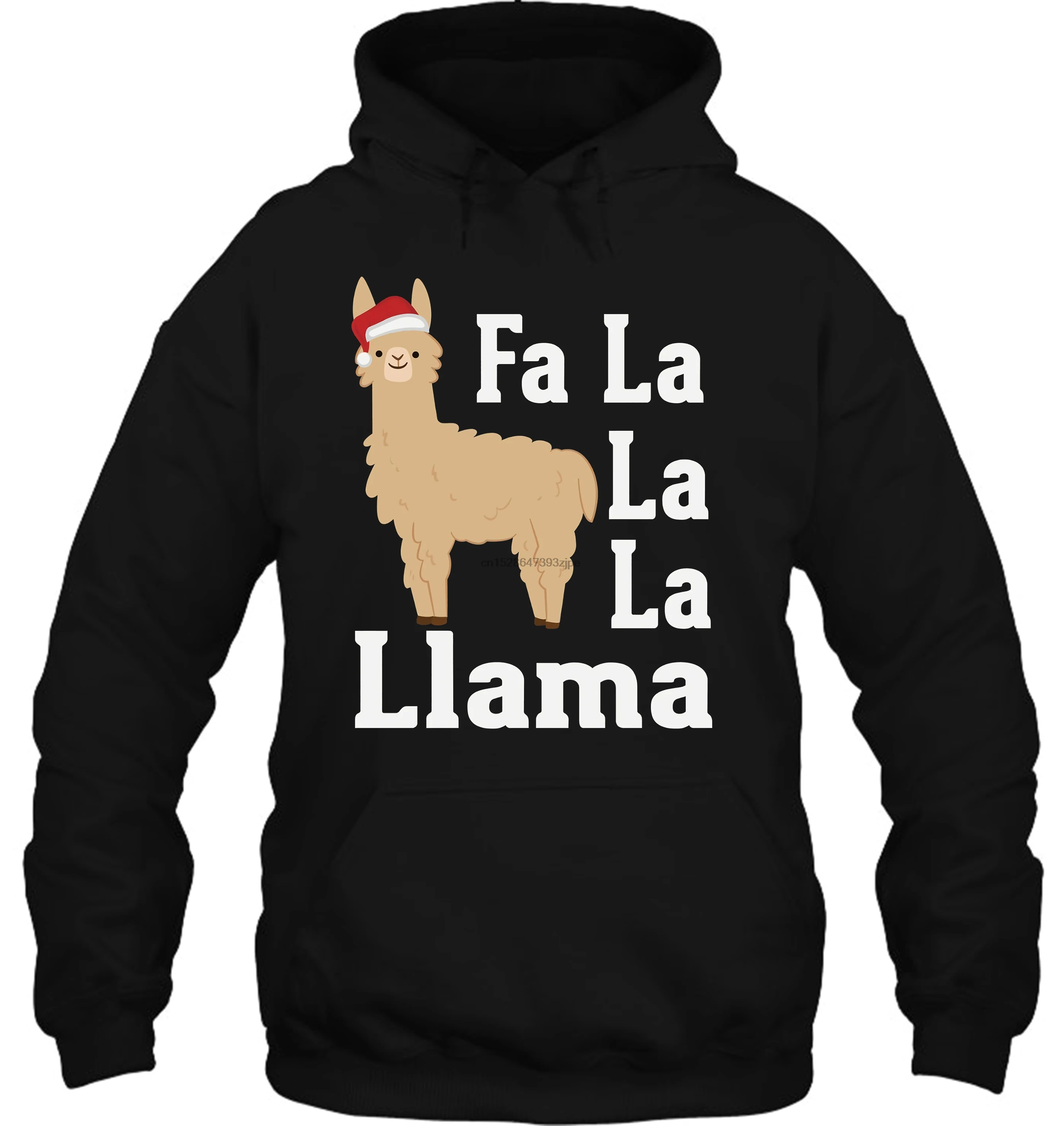Мужская толстовка с капюшоном Llama Santa Hat Fa La Llama Рождественская забавная женская уличная одежда