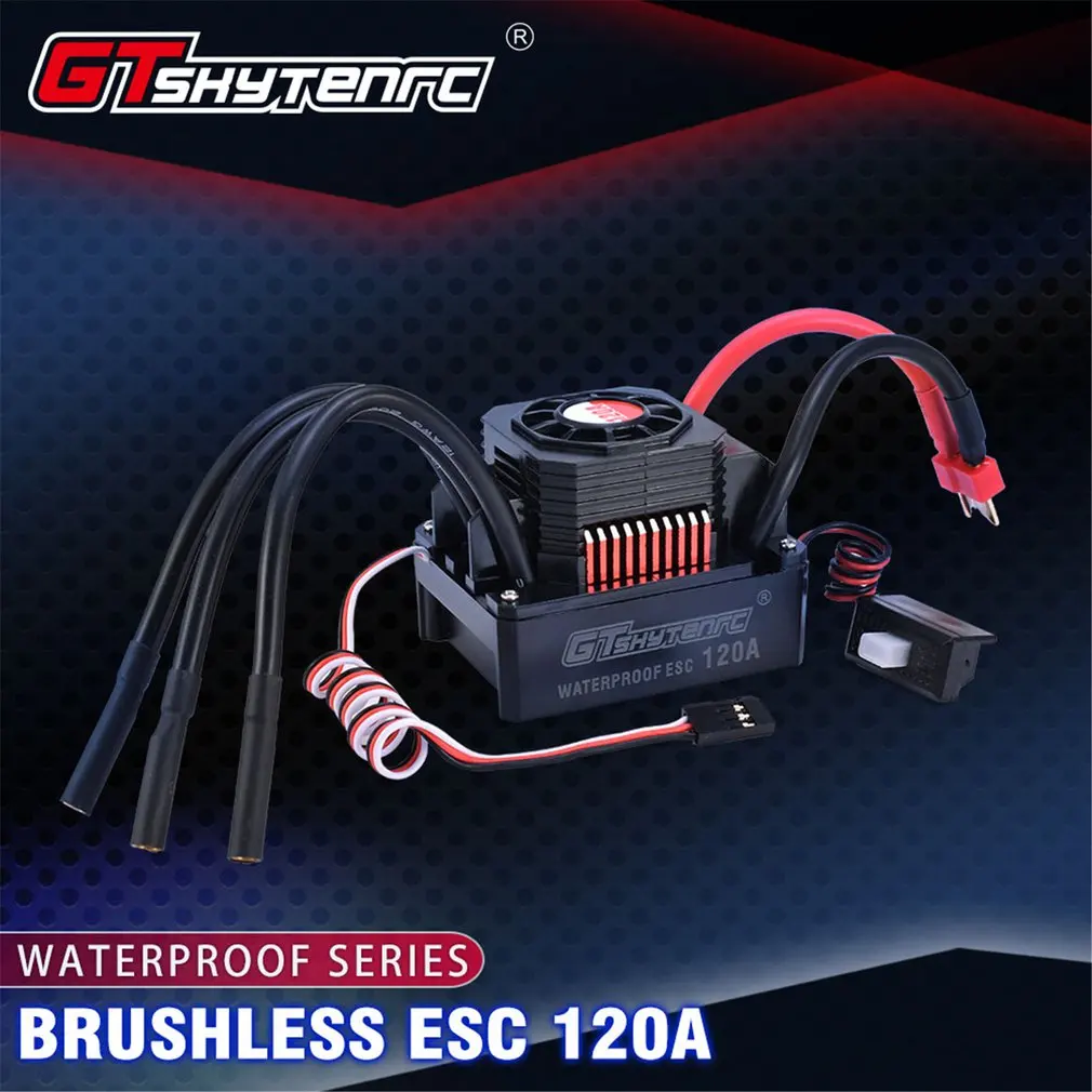 GTSKYTENRC водонепроницаемый 120A ESC электрический регулятор скорости для 1/8 RC автомобиль грузовик 4076 4068 Бесщеточное моторное оборудование