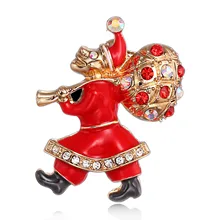 Европа и Америка стиль Мода сплав масло капля мультфильм корсаж Рождественская серия Милый крутой Санта Клаус брошь