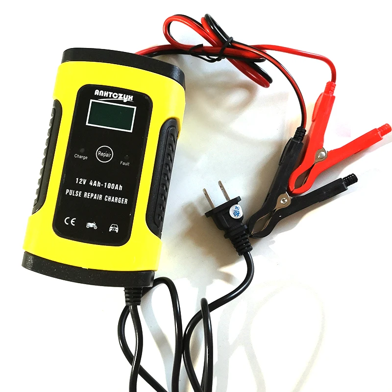 12V 6A 自動車バッテリー充電器パルス修理充電器ウェットドライ