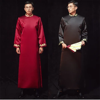 Muslim Dress Orthodox Islamic Clothing Men Thobe Full Sleeve Embroidery Collar Jubba Abaya Pakistan Arabic Party Wedding Bride