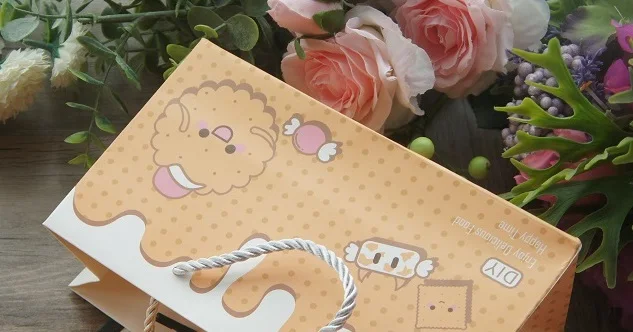 only 10 bags 19,5*5*7 см розовый желтый кот медведь печенье 10 шт. Макарон конфеты бумажная коробка для рождения ребенка подарок на свадьбу - Цвет: only 10 bags