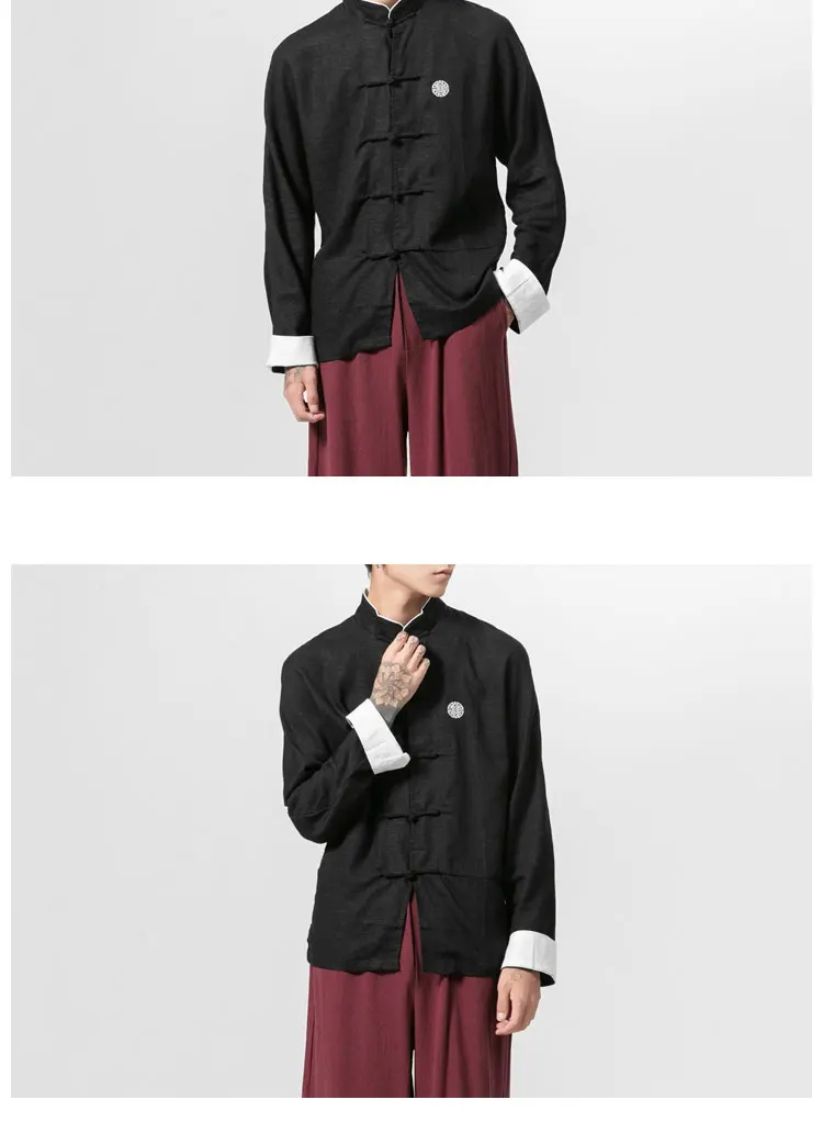Sinicism Store Autumn Men Button Cotton Linen Oversize Shirts Mens Chinese Vintage Tops Clothing Male Autumn Casual Shirt
