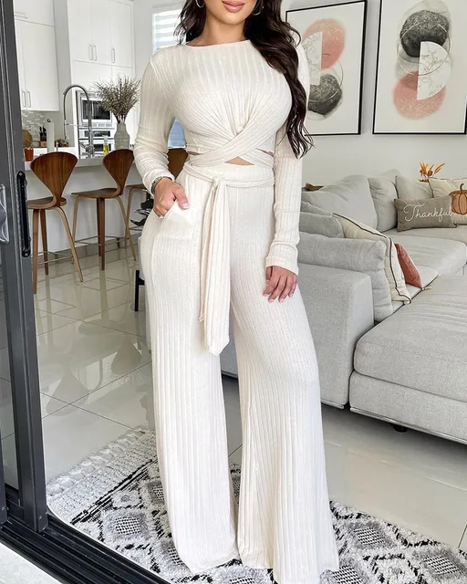 Elegant Women Cutout Crisscross Ribbed 