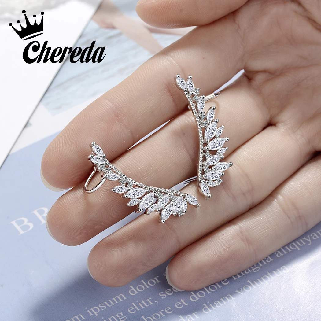 Chereda роскошные 925 пробы серебряные серьги крылья циркония женские серьги нежные оригинальные ювелирные изделия Прямая поставка ED785