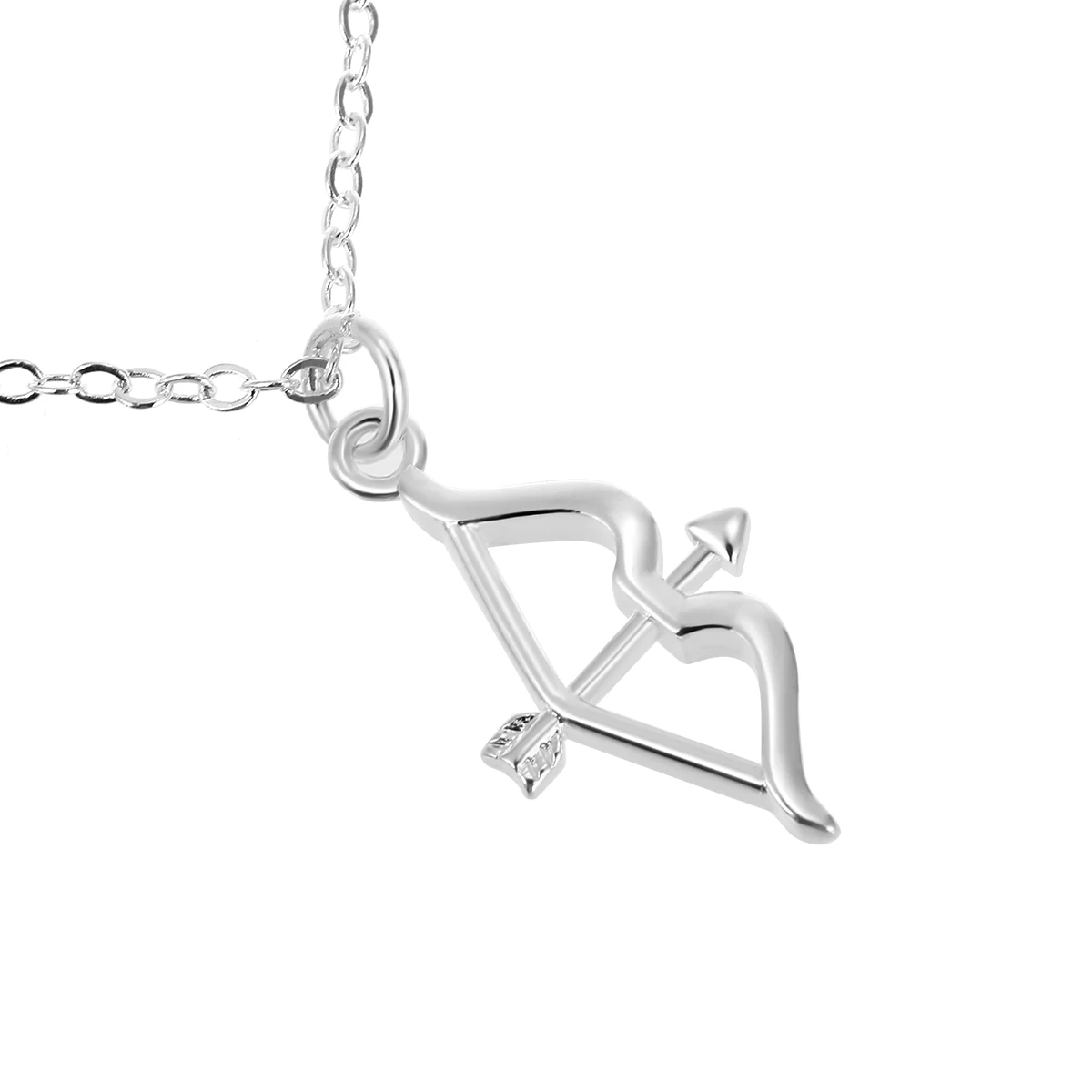 Trendy Tiny Bow Arrow Short Pendant Necklace Women Silver Plated Chain Lover Lady Girl Bijoux Fashion Jewelry Valentine Gift