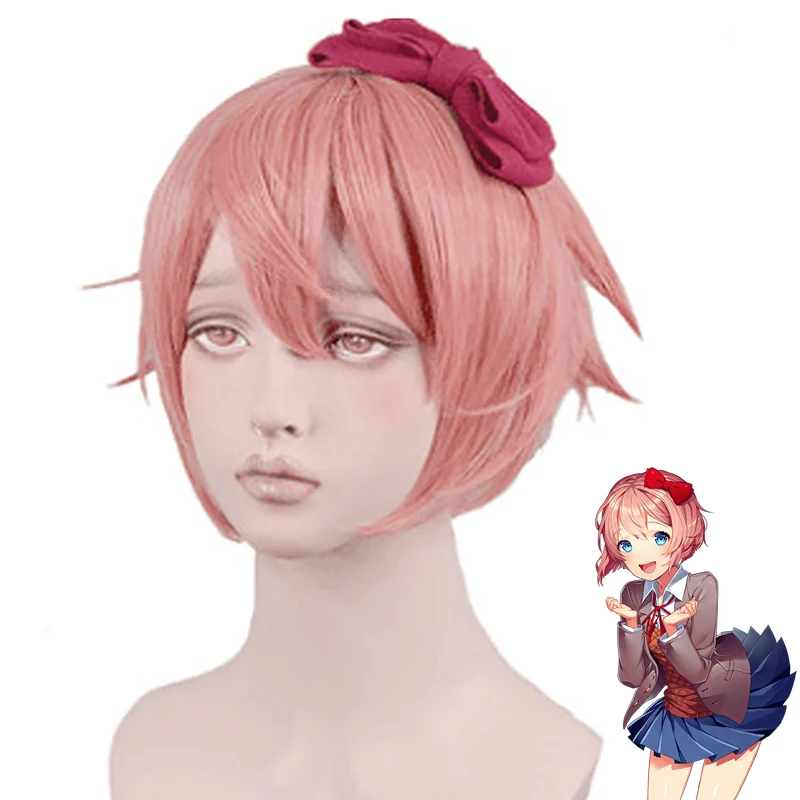 Женский короткий парик Sayori из м/ф Doki Literature Club термостойкие искусственные волосы