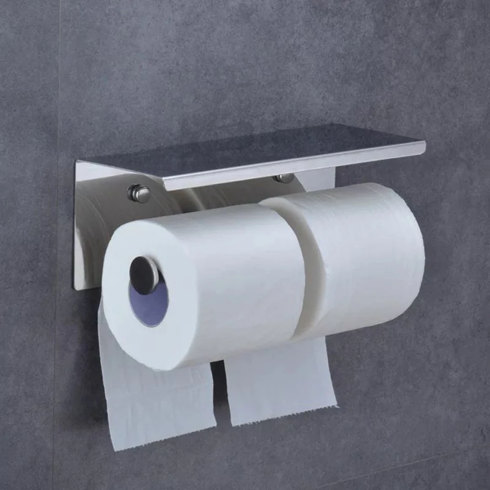 With Phone Shelf Self Adhesive Storage Rack Toilet Paper Holder Tissue Stand Modern Style Stainless Steel Multifunctional Portable Toilet Paper Holders Aliexpress