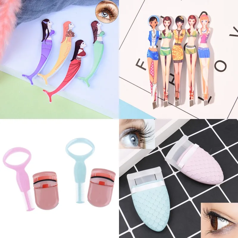 1PCS Mermaid False Eyelash Tweezers Fake Eye Lash Applicator Eyelash Extension Curler Nipper Auxiliary Clip Clamp Makeup Tools