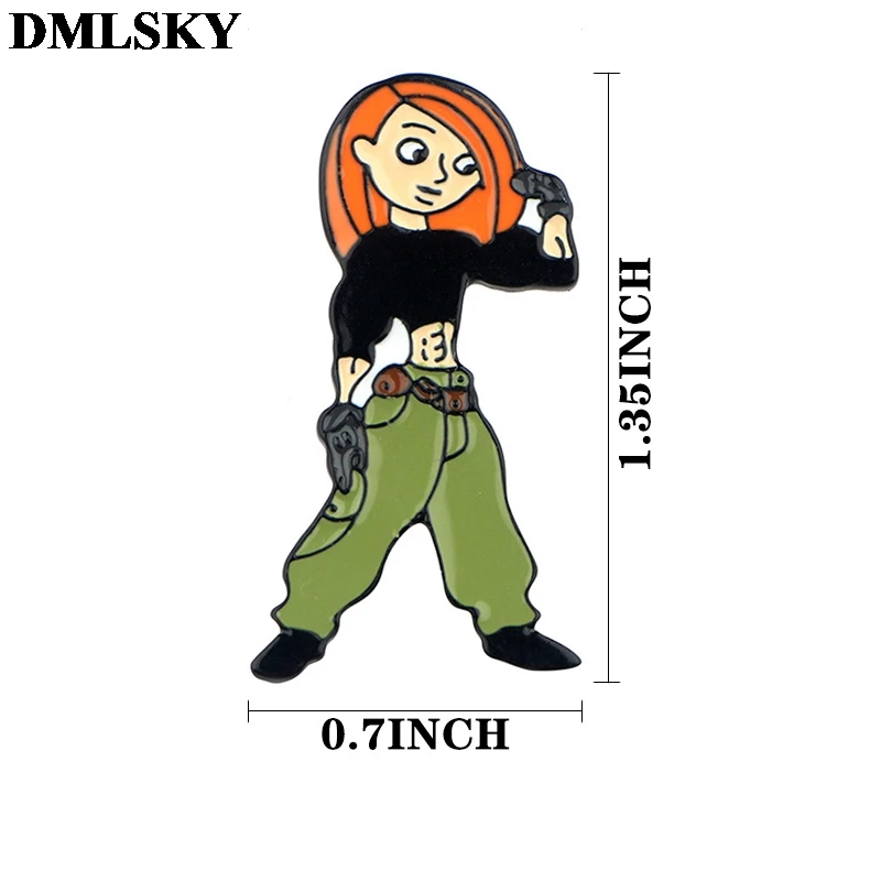 DMLSKY Ким возможно брошка мультфильм металлические булавки для женщин и мужчин рюкзак булавки личности одежда значок Шарм ювелирные изделия M3984