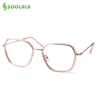 

SOOLALA Anti Blue Light Computer Reading Glasses Women Irregular Hexagon Presbyopia Glasses 0.5 0.75 1.0 2.0 to 5.0 w/Gift Pack