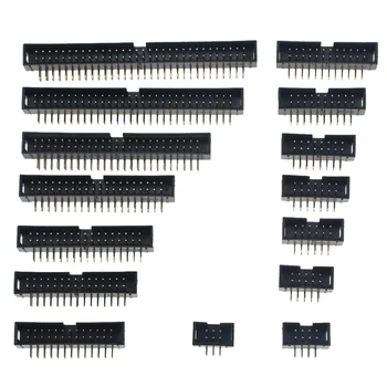 

5PCS 3A DC3 6P-64P 8P 10P 14P 20P 24P 30P 40P 50P 2.54mm Simple Ox Horn Socket Curved Needle Header Connector Double-Spaced