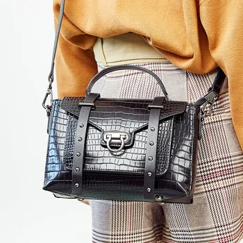 

Classic Satchel Bags Fashion Women Bag Crocodile Leather Crossbody Bags Female Shoulder Handbag Purse for Women