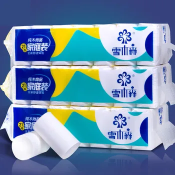 

21pcs Roll Paper Tissue Paper Roll 4 Layer Thickened Household Paper Bamboo Home Bath Paper Soft Toilet Paper Roll Skin-friendly