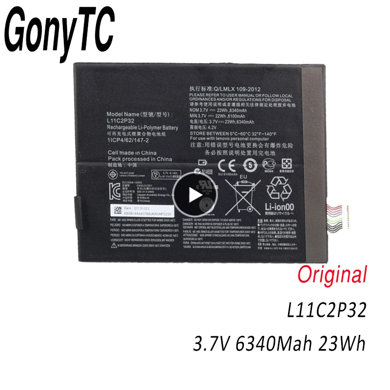 Аккумулятор GONYTC L11C2P32 для планшета LENOVO IdeaTad S6000 S6000-F A7600 | Компьютеры и офис