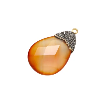 

ZHUKOU 30x47mm noble brown glass crystal pendant for women necklace earrings DIY jewelry accessories model: VD588