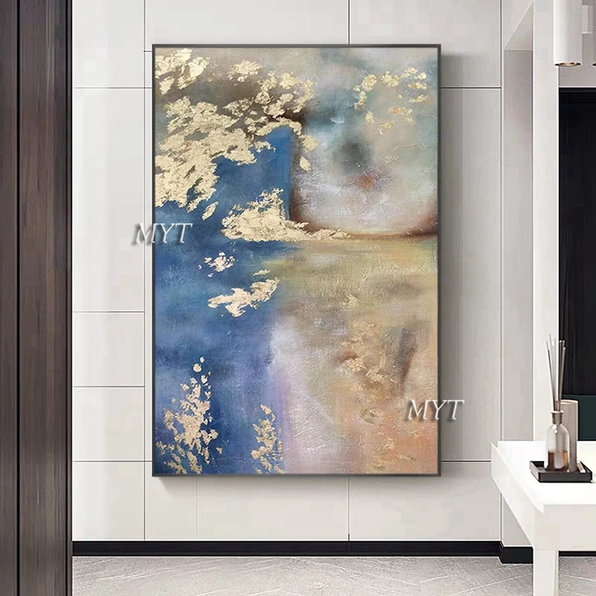Abstract Gold Foil Art Hand Painted Design Oil Painting Canvas Wall Fine Unframed For Home Living Room Decoration | Дом и сад