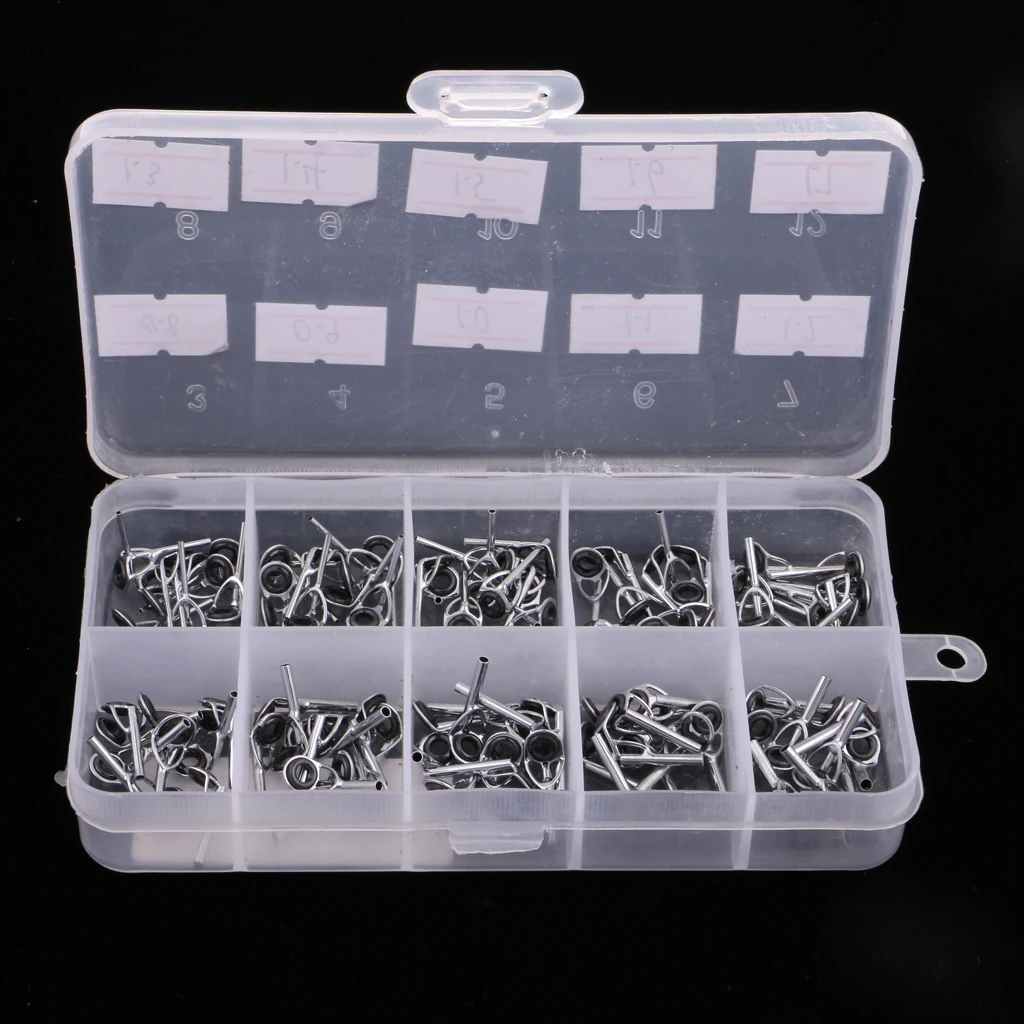 100 шт. направляющие для удочек, кольца, набор для ремонта DIY, керамическое кольцо с верхним наконечником, 10 размеров