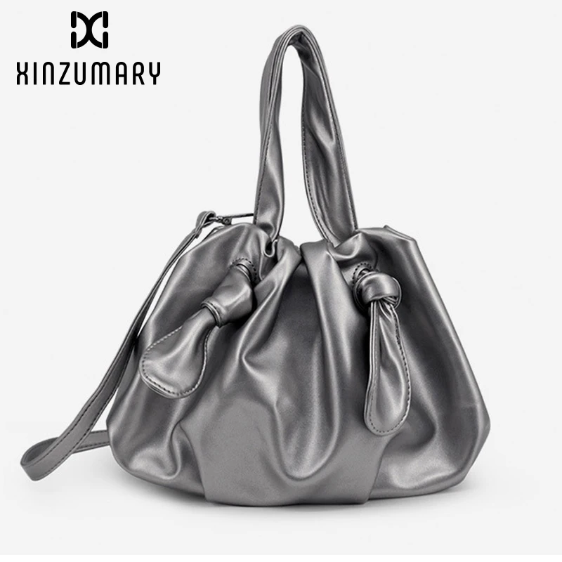 

2019 Fashion soft bag Women Bucket Bag Simple Messenger Shoulder Bag Retro High Quality Simple Shoulder Bag Totes bag Bolsa new