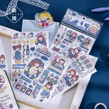 Autocollants en papier Washi pour costume de marin, séries du jour du rallye il y a, manuels pour filles peints à la main, autocollants décoratifs pour planificateur
